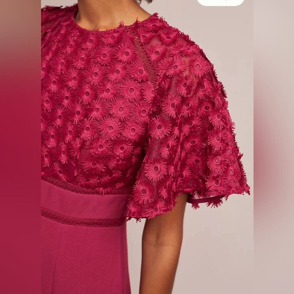 NWT ANTHROPOLOGIE KEEPSAKE Rosabelle mini dress in raspberry M - Picture 2 of 10